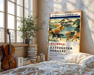 Kaisushika Hokusai - The Village Of Sekiya On The Sumida River Plakat - 21 x 29.7 cm (A4) - Nellastore