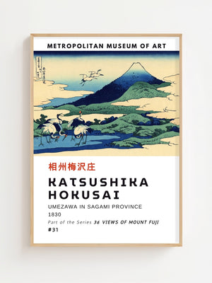 Kaisushika Hokusai - Umezawa In Sagami Province Plakat - 21 x 29.7 cm (A4) - Nellastore