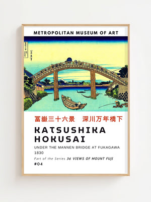 Kaisushika Hokusai - Under The Mannen Bridge At Fukagawa Plakat - 21 x 29.7 cm (A4) - Nellastore