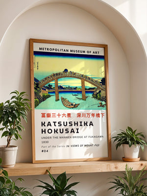 Kaisushika Hokusai - Under The Mannen Bridge At Fukagawa Plakat - 21 x 29.7 cm (A4) - Nellastore
