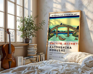 Kaisushika Hokusai - Under The Mannen Bridge At Fukagawa Plakat - 21 x 29.7 cm (A4) - Nellastore