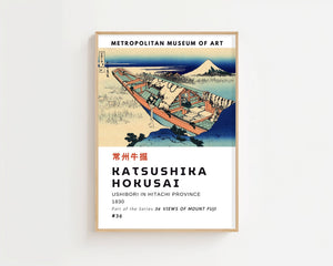 Kaisushika Hokusai - Ushibori In Hitachi Province Plakat - 21 x 29.7 cm (A4) - Nellastore