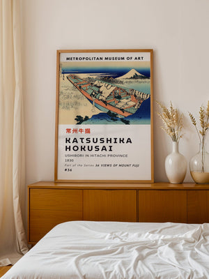 Kaisushika Hokusai - Ushibori In Hitachi Province Plakat - 21 x 29.7 cm (A4) - Nellastore