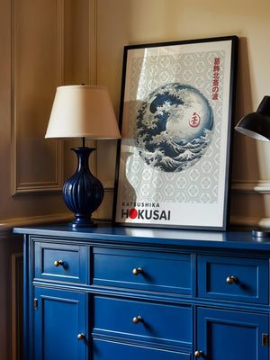 Kaisushika Hokusai - Waves in a circle Plakat - 21 x 29.7 cm (A4) - Nellastore