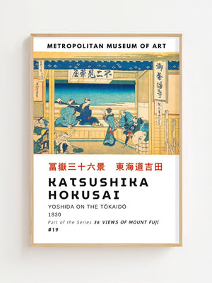 Kaisushika Hokusai - Yoshida On The Tókaidó Plakat - 21 x 29.7 cm (A4) - Nellastore