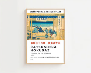 Kaisushika Hokusai - Yoshida On The Tókaidó Plakat - 21 x 29.7 cm (A4) - Nellastore