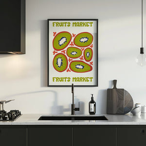 Kiwi Fruits Market Plakat - 21 x 29.7 cm - Nellastore