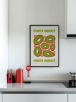 Kiwi Fruits Market Plakat - 21 x 29.7 cm - Nellastore