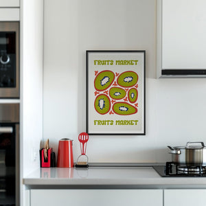 Kiwi Fruits Market Plakat - 21 x 29.7 cm - Nellastore