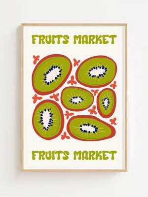 Kiwi Fruits Market Plakat - 21 x 29.7 cm - Nellastore