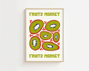 Kiwi Fruits Market Plakat - 21 x 29.7 cm - Nellastore