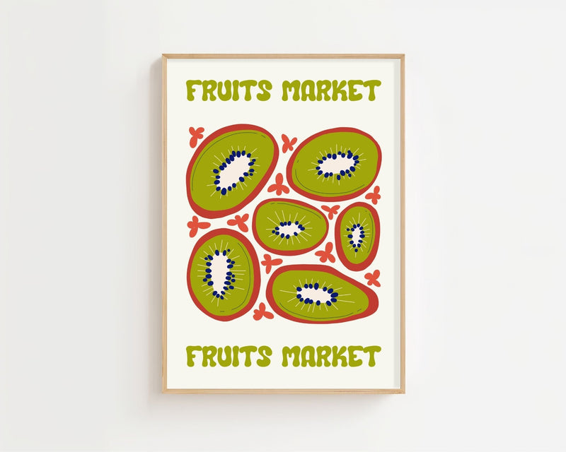 Kiwi Fruits Market Plakat - 21 x 29.7 cm - Nellastore
