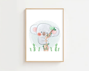 Koala In Tree Plakat - 21 x 29.7 cm (A4) - Nellastore