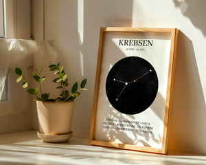 Krebsen Stjernetegn Plakat - 21 x 29.7 cm - Nellastore
