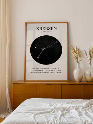 Krebsen Stjernetegn Plakat - 21 x 29.7 cm - Nellastore