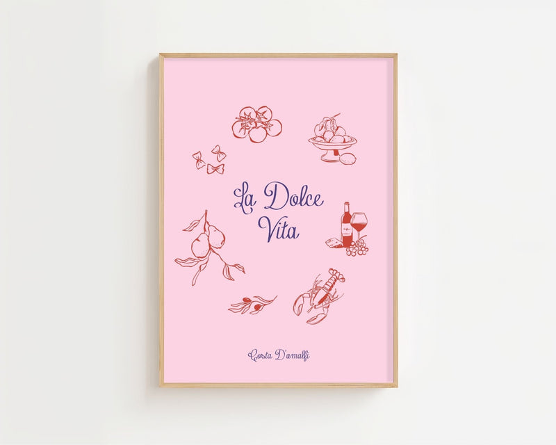 La Dolce Vita Costa D'Amalfi Plakat - 21 x 29.7 cm - Nellastore