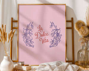 La Dolce Vita Floral Emblem Plakat - 21 x 29.7 cm - Nellastore