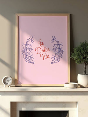 La Dolce Vita Floral Emblem Plakat - 21 x 29.7 cm - Nellastore