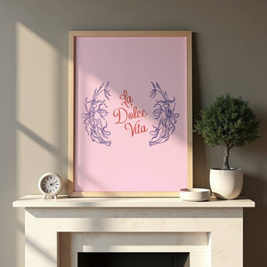 La Dolce Vita Floral Emblem Plakat - 21 x 29.7 cm - Nellastore