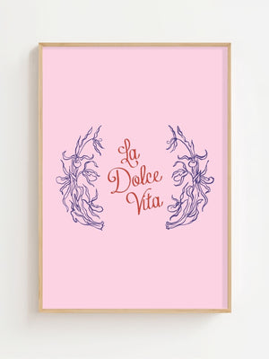 La Dolce Vita Floral Emblem Plakat - 21 x 29.7 cm - Nellastore
