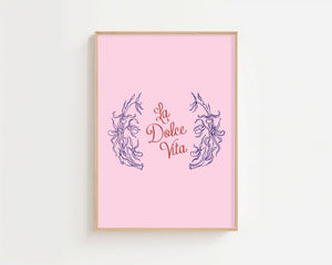 La Dolce Vita Floral Emblem Plakat - 21 x 29.7 cm - Nellastore