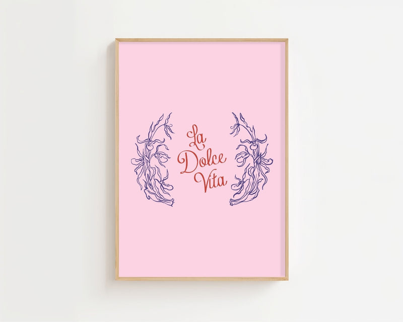 La Dolce Vita Floral Emblem Plakat - 21 x 29.7 cm - Nellastore