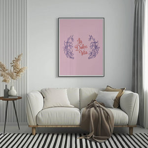 La Dolce Vita Floral Emblem Plakat - 21 x 29.7 cm - Nellastore