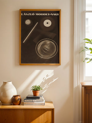László Moholy - Nagy - Circular Shapes And Diagonal Line Plakat - 21 x 29.7 cm - Nellastore