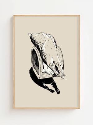 Lazy Cat Plakat - 21 x 29.7 cm - Nellastore