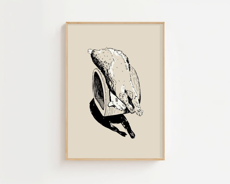 Lazy Cat Plakat - 21 x 29.7 cm - Nellastore