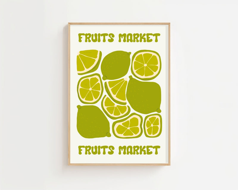 Lemon Market Typography Plakat - 21 x 29.7 cm - Nellastore