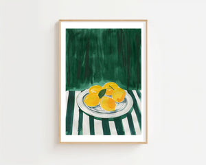 Lemons On Green Plakat - 21 x 29.7 cm (A4) - Nellastore