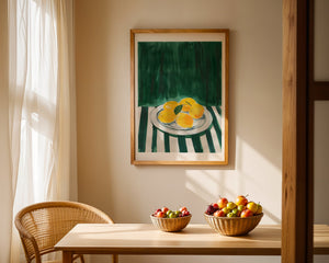 Lemons On Green Plakat - 21 x 29.7 cm (A4) - Nellastore