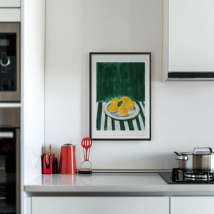 Lemons On Green Plakat - 21 x 29.7 cm (A4) - Nellastore