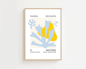 Light Blue And Yellow Coral Plakat - 21 x 29.7 cm (A4) - Nellastore
