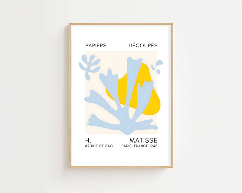 Light Blue And Yellow Coral Plakat - 21 x 29.7 cm (A4) - Nellastore