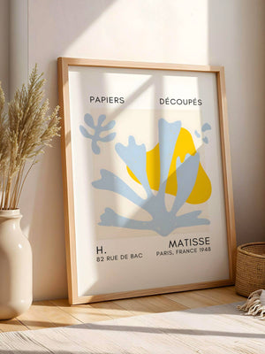 Light Blue And Yellow Coral Plakat - 21 x 29.7 cm (A4) - Nellastore