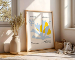 Light Blue And Yellow Coral Plakat - 21 x 29.7 cm (A4) - Nellastore