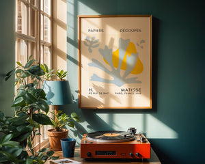 Light Blue And Yellow Coral Plakat - 21 x 29.7 cm (A4) - Nellastore