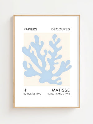 Light Blue Coral Plakat - 21 x 29.7 cm (A4) - Nellastore