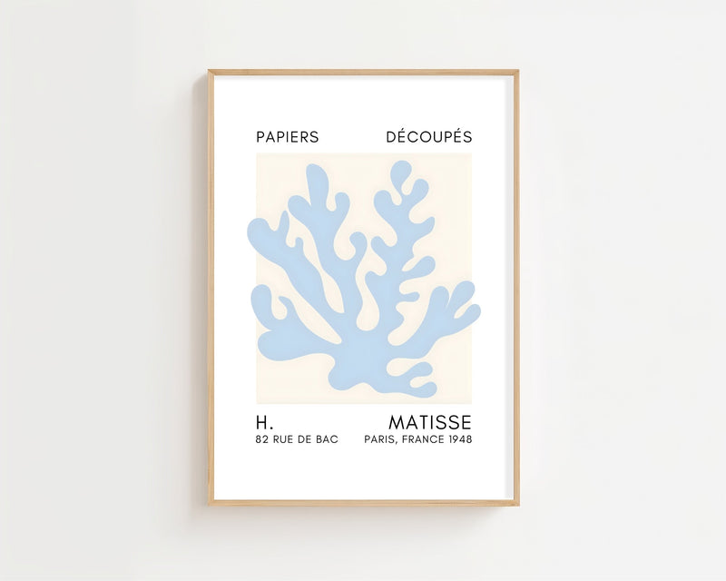 Light Blue Coral Plakat - 21 x 29.7 cm (A4) - Nellastore