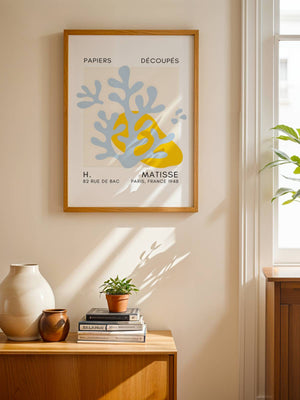 Light Blue Yellow Abstract Plakat - 21 x 29.7 cm (A4) - Nellastore