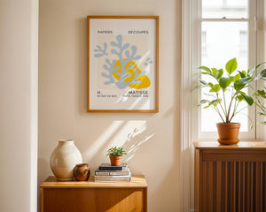 Light Blue Yellow Abstract Plakat - 21 x 29.7 cm (A4) - Nellastore