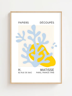 Light Blue Yellow Abstract Plakat - 21 x 29.7 cm (A4) - Nellastore