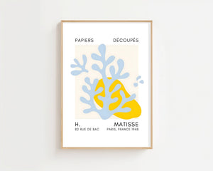 Light Blue Yellow Abstract Plakat - 21 x 29.7 cm (A4) - Nellastore