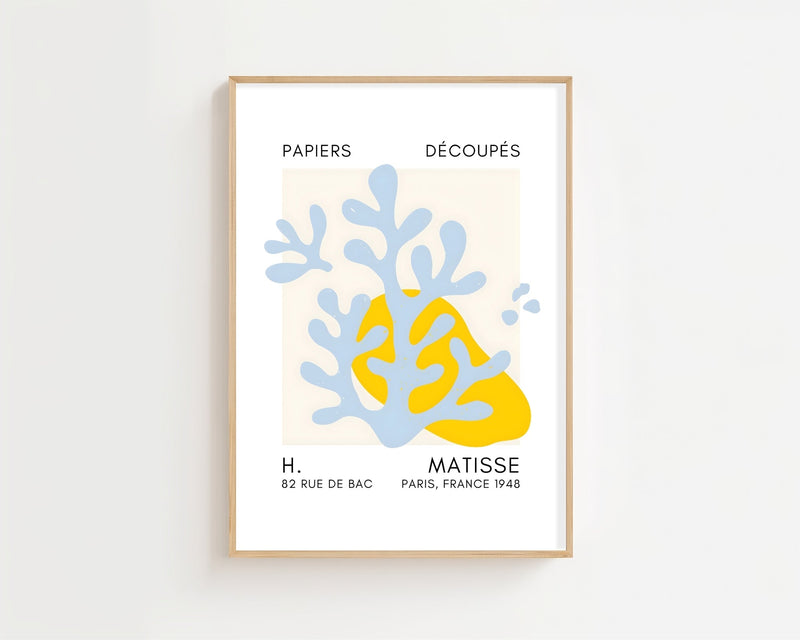 Light Blue Yellow Abstract Plakat - 21 x 29.7 cm (A4) - Nellastore