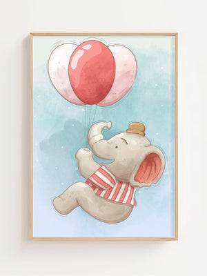 Lille Elefant Drømmer Plakat - 21 x 29.7 cm (A4) - Nellastore