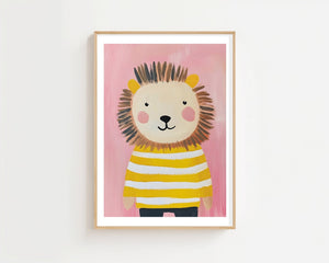 Lion In Sweater Plakat - 21 x 29.7 cm (A4) - Nellastore