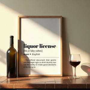 Liquor License Plakat - 21 x 29.7 cm (A4) - Nellastore