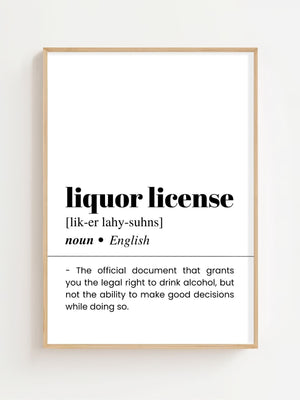 Liquor License Plakat - 21 x 29.7 cm (A4) - Nellastore